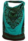 GURU SHOP Goa Top, Dashiki Psytrance Neckholder Top, Petrol, Baumwolle, Size:M/L (38/40), Tops & T-Shirts Alternative Bekleidung