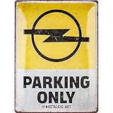 Nostalgic-Art Retro Blechschild Opel – Parking Only – Geschenk-Idee für Auto Zubehör Fans, aus Metall, Vintage-Design zur Dekoration, 30 x 40