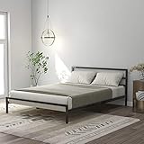 WGYDREAM Bett Bettrahmen Schwarzer Metallbettrahmen Massive Bettgestellbasis Einzelbett-Plattformbett Mit Lattenrost Für Erwachsene Kinder Kinder, 140 X 200
