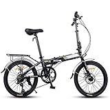 Xiaoyue Faltrad, Erwachsene Frauen Leichtgewichtler faltbares Fahrrad, 20 Zoll 7-Gang Mini Bikes, verstärkter Rahmen Pendler Fahrrad, Aluminiumrahmen, orange lalay (Color : Black)
