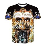 Herren T-Shirts Geeignet für Fans von M J Gefährliche Top Punk Baumwolle Bunte T-Shirt T-Shirts Top Royal Casual T-Shirt (XL, SCHWARZ)