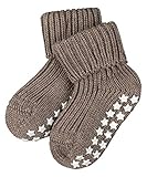 FALKE Unisex Baby Catspads Cotton B HP Hausschuh-Socken, Blickdicht, Braun (Pebble 5810), 74-80