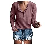 t Shirt Damen Kurzarm v Ausschnitt Cozy Pullover Damen Damen rosa v Pulli Damen Bluse Damen Sommer Bunte Pullover Damen hemdbluse schwarz top rot elegant Teddy Fleecejacke D