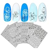 CkFyahp Nagelsticker, Blumen Nagel Aufkleber Selbstklebend 3D Nagelaufkleber Nail Art Sticker Kunstnägeln Nägeldesign Nageltips DIY Nagel Dekorationen für Mädchen Damen M