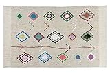 Lorena Canals-Waschbarer Teppich für Kinderzimmer KAAROL in Multicolor. Handgefertigt in rechteckiger Form mit kurzem Flor aus natürlicher Baumwolle und ungiftigen Farbstoffen-Größe:200x140