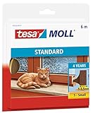 tesamoll STANDARD I-Profil - Schaumstoffdichtung zum Isolieren von Spalten im Haushalt, selbstklebend - Braun - 6 m x 9 mm x 4