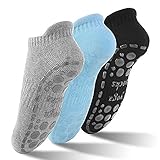 GOAMZ Yoga Socken rutschfeste Sportsocken für Damen mit Gummisohlen Atmungsaktivität ideal für Yoga Tanz Pilates Fitness von Größe 36 bis 41(3 Farben)