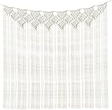 Yesland 100 x 115cm, Großer Makramee Wandbehang, Gewebte Tapisserie Dekoration, Handgemachte Wandteppich, Elfenbein Banner Boho Vorhang für Wohnzimmer, Galerie, Babyzimmer, Hochzeitsdek