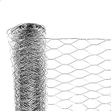 ESTEXO Sechseckgeflecht Volierendraht Kaninchendraht 1 x 25 m Drahtzaun Drahtgeflecht 50 mm Maschenweite Metallzaun Metallgeflecht H
