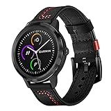 Kompatibel mit Garmin Vivoactive 3/Venu/Vivomove 3/HR/Luxe/Style/Forerunner 245/645 Music 20mm/Echtlederband/Armbandzubehör, für Männer und Frauen 6.1-8.7 Handgelenk