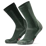 DANISH ENDURANCE Merinowolle Wandersocken für Herren, Damen & Kinder, 1 Paar, Trekkingsocken, Atmungsaktiv, Gepolstert (Grün, EU 35-38)