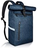 HAVISON Fahrradtasche für Gepäckträger, 22L Fahrradtaschen Rucksack, Multi-Fach Gepäckträgertasche, Wasserdicht and Reflektierend (Blau)
