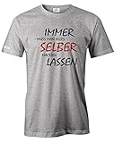 Immer MUSS Man Alles SELBER Machen Lassen - Herren - T-Shirt in Grau Meliert by Jayess Gr. XL