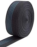 IPEA Cinghia Elastica Divano, Sedie, Poltrone, Tappezzeria – 10 Metri di Lunghezza – Fascia Tirante per Sitzflächen, Rückenlehnen, Sofas, Schwarz, 50mm - Elasticità 40%