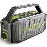 Bluetooth Lautsprecher, W-KING 60W Tragbarer Bluetooth Box, IPX6 Wasserdichter Bass Musikbox, Lautsprecher Boxen, 12000mAh Powerbank, 40H Spielzeit, mit NFC, AUX, TF