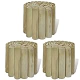 Ksodgun Rasenkanten Gartenpalisade Holzzaun für Obstgärten, Beete, Wege 3 STK. Holz 250x20
