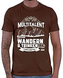 HARIZ Herren T-Shirt Ich Bin EIN Multitalent Wandern Wandern Klettern Inkl. Geschenk Karte Braun M