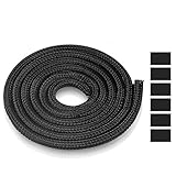 AGPTEK Kabelschlauch, selbstschließender Kabelschutz, gewebter und zuschneidbar Kabelmantel mit 6 stabile Schrumpfschläuche, flexibel 6m, Durchmesser 5-10mm, für Ladekabel, Fahrrad und Auto, Schw
