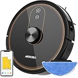 Saugroboter mit Wischfunktion AIRROBO T9 Staubsauger Roboter Intelligenter Navigations, 3000Pa Saugleistung, 300min Laufzeit, Alexa & Google Home Steuerung, Mapping, No-Go-Zonen für Tierhaare Tepp