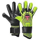 T1TAN Torwarthandschuhe Kinder Rebel Neon Junior - Fussballhandschuhe für Kinder mit Innennaht für die Profis der Zukunft - Gr. 6
