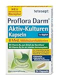 tetesept Proflora Darm Aktiv-Kulturen Kapseln – hochdosiert mit 8 Mrd. Milchsäurebakterien je Kapsel, ergänzt um darmgesunde Nährstoffe – 1er Pack à 24 Kapseln [Nahrungsergänzungsmittel]