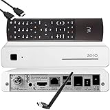 VU+ Zero HW Version 2 - 1x DVB-S2 Full-HD Sat Tuner E2 Linux Receiver, YouTube, Satellit Receiver mit Aufnahmefunktion, Kartenleser, Media Player, EasyMouse HDMI-Kabel & 150 Mbits WiFi Stick, weiß