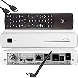 VU+ Zero HW Version 2 - 1x DVB-S2 Full-HD Sat Tuner E2 Linux Receiver, YouTube, Satellit Receiver mit Aufnahmefunktion, Kartenleser, Media Player, EasyMouse HDMI-Kabel & 150 Mbits WiFi Stick, weiß