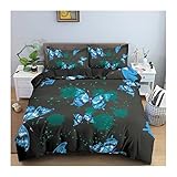 KangSanSan Bettwäsche-Set, 3D-Schmetterling, Digitaldruck, Bettbezug mit Kissenbezügen, Farbe 2, Größe: UK Einzelbett (135 x 200 cm)