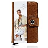 Kartenetui Herren mit Münzfach | Slim Wallet Kartenhalter Schwarz von Leder - Geldbörse und Kreditkartenetui Klein mit RFID Blocker - Portemonnaie und Geldb