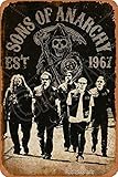 Cimily Sons of Anarchy Reaper Crew Vintage Blechschild Eisenmalerei Retro Metallschild Plakette Kunst Wanddekoration für Bar Cafe Office Hotel Outdoor 8 × 12 Z