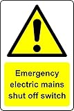 KPCM Display ltd Hinweisschild für Notfall mit elektrischem Netz, 1 mm,