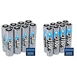 ANSMANN Akku AA Typ 2850 mAh (min. 2650 mAh) NiMH 1,2 V - Mignon AA Batterien wiederaufladbar, hohe Kapazität für hohen Strombedarf & Akku AAA Typ 1100 mAh (min. 1050 mAh) NiMH 1,2 V (8 Stück)