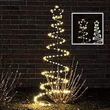 HI LED Spiral Weihnachtsbaum mit 180 Mini-Lichtern aus Metall Spiralbaum Tannenbaum Christbaum Lichterbaum Beleuchteter Weihnachtsbaum mit Mast für Innen und Außen Weihnachtsdekoration76903