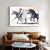 Deldet Tierlauf Pferde Leinwand Malerei Wandkunst Bilder Für Wohnzimmer Moderne Abstrakte Kunstdrue Poster Malerei Dekoration 60x90cm F