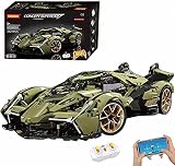 Lambo6ch Technik 1: 8 Supersportwagen mit Goldenen Felgen APP-Fernbedienung 2533 Stück Rennauto-Bausteine Kompatibel mit Lego T