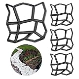 Zueyen 4 Stück Pflasterform 9 Kammern,Gehweg DIY Betonpflaster Gießform Garten Schablone,Pflasterstein Pflasterform Pflastermacher Gießen 43 x 43x 4