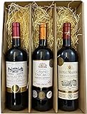 Geschenkset Bordeaux | 3 hochwertige französische Rotweine aus Bordeaux mit Goldmedaillen-Prämierung trock