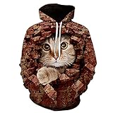 WXDSNH Nette Katze Tier Serie 3D Print Hoodies Männer Herbst Lustige Haustier Muster Sweatshirts Frauen Sport Lang