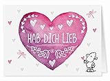 09 - Hab Dich Lieb - Midi-Grußkarte von Sheepw