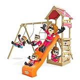 Spielturm Active Heroows Schaukelgestell mit Sandkasten und Kletterwand, Schaukel & Rutsche, viel Zubehö