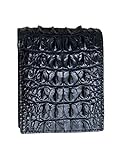 Doppelseiten echtes Krokodil Hornback Lederhaut schwarz Bifold Walet für Männer, Alligatorleder handgefertigt Herren Geldbörse für Männer, Geschenk fü