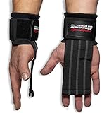 Fast Grip Zughilfen Krafttraining (+Trainingspläne) Profi Schnellverschluss mit Metall-Bolzen für Powerlifting, Crossfit & Fitness - Lifting Straps für Frauen und Männer (Schwarz)