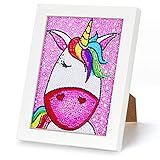 Wishstar Diamond Painting Einhorn, DIY 5D Diamant Unicorn Painting, Cross Stitch Einhorn Kit, Diamant Malerei Bild Kinder, Diamant Malerei Kits zum Art Crafts Home D