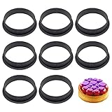 YIUNKH Perforierter Cutter Runde Form Mousse Kreis Dessert Dekorateur Torten Backform Kuchenringe Mousse-Form Hitzebeständig Gelocht Kunststoff Schneidring Für Die Kuchendekoration 8 Stück