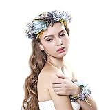 Boho-Blumenkrone, Hochzeit, Mädchen Blumen-Stirnband, Kranz, Kopfschmuck, Girlande, Heiligenschein, Feiern, Party, Anzug-B