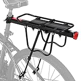 Yabtf Mountainbike Gepäckträger, Einstellbare Fahrrad Gepäckträger, Schnelle Installation MTB Gepäckträger mit Max. Zuladung 100kg für 24 bis 29 Zoll Fahrräder, aus Aluminiumlegierung, mit Reflek