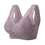 Damen Push Up BH mit Blumen Spitze Schalen Bra Sport BH Ohne Bügel Gepolstert Elegant Vollschalen BH Bralette T Shirt BH Klassische BHS Wohlfühl-BH Lässig Unterwäsche für Frauen One S