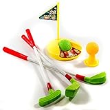 Golf Set für Kinder mit Driver, Putter und Chipper, Loch mit Fahne, 2 Bälle & 1 Abschlag- Tee , Minigolf Spielzeug Golfset Golfspiel Kinder …