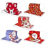 RUITOTP Weihnachtsmotiv 50 Stück Einweg Erwachsene Mundschutz Weihnachtsmotiv Mund und Nasenschutz Halstuch 3D Druck Elch Motiv Einmal Mund-Tuch Staubdicht Atmungsaktiv Tücher Bandana S