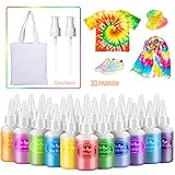 AIRCOVER Tie Dye Kit, 32 Färbe Tie Dye Set Farben für Kinder, Erwachsene und Gruppen, 268er Pack All-in-1 Stoff Tie Dye Kit mit Sprühdüsen für Textile Craft Arts Shirt Segeltuchschuhe DIY Partyzubehö